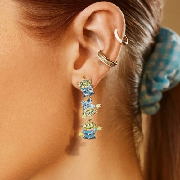 💚🔹️Baublebar🔹️x Disney Pixar Women's Toy Story Alien Earrings NEW - Picture 2 of 6